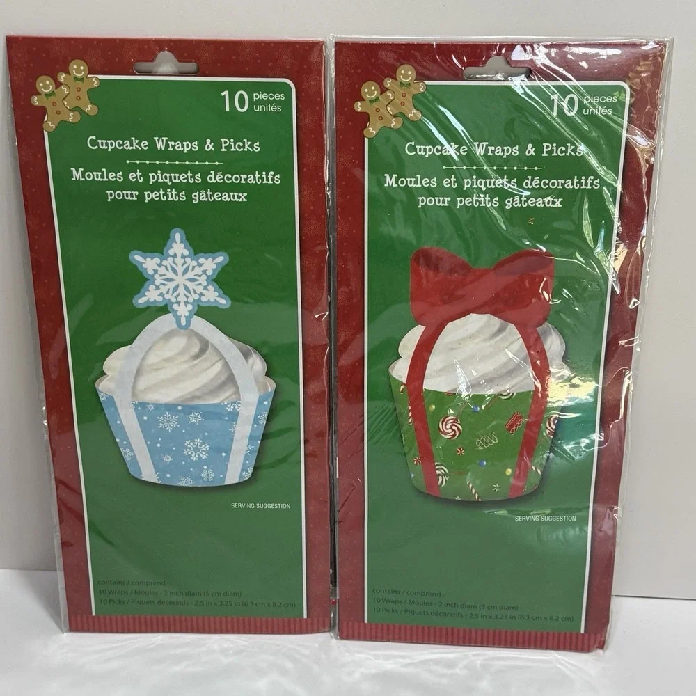8 Pc Poinsettia Holiday Cookie Boxes Treat gift Box Christmas Cupcake Trays